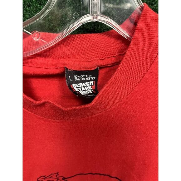 90s Maine Beach + Sailing Themed Red T-Shirt Size Large Unisex Gift - Picture 3 of 4